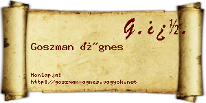 Goszman Ágnes névjegykártya